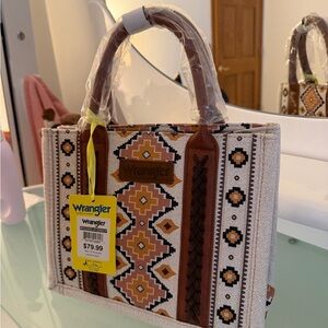 Wrangler Geometric Tan and Brown Tote